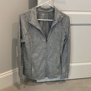 Gray full zip athletic jacket